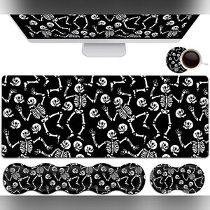 New Skeleton 4 in 1 Gaming Computer Mouse Pad Wrist support Set